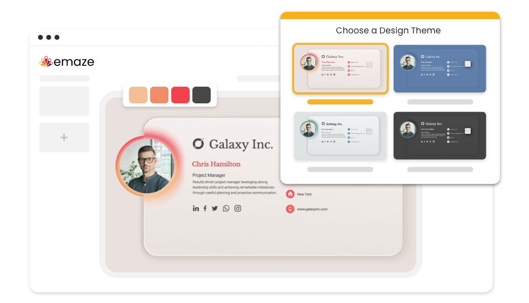 Team branding controls for business cards