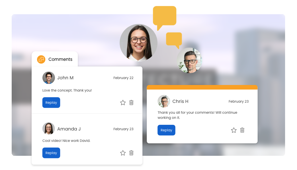Commenting and feedback on a shared project