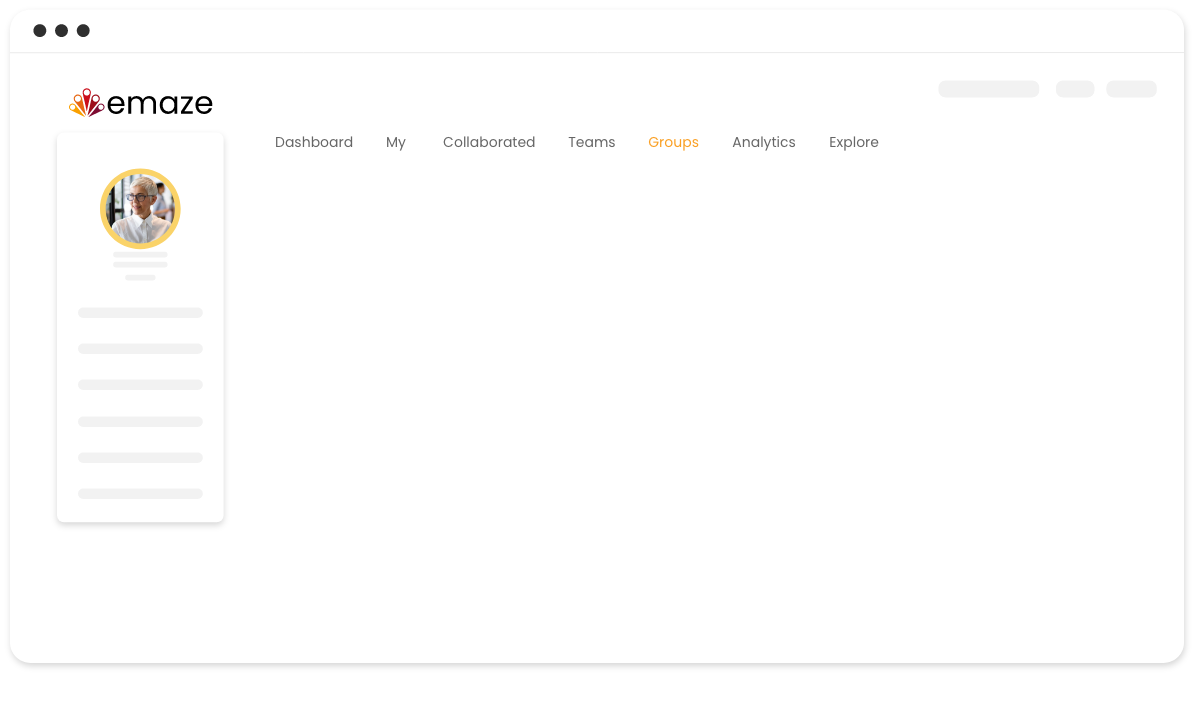 A custom group dashboard in emaze